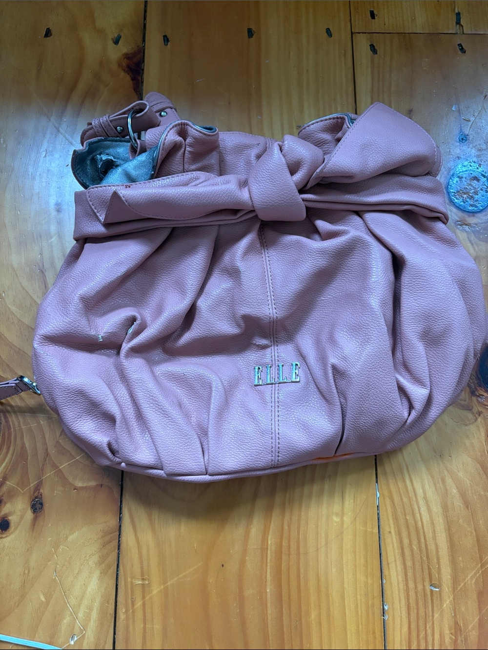 Elle Soft Blush Bow-Detail Shoulder Bag